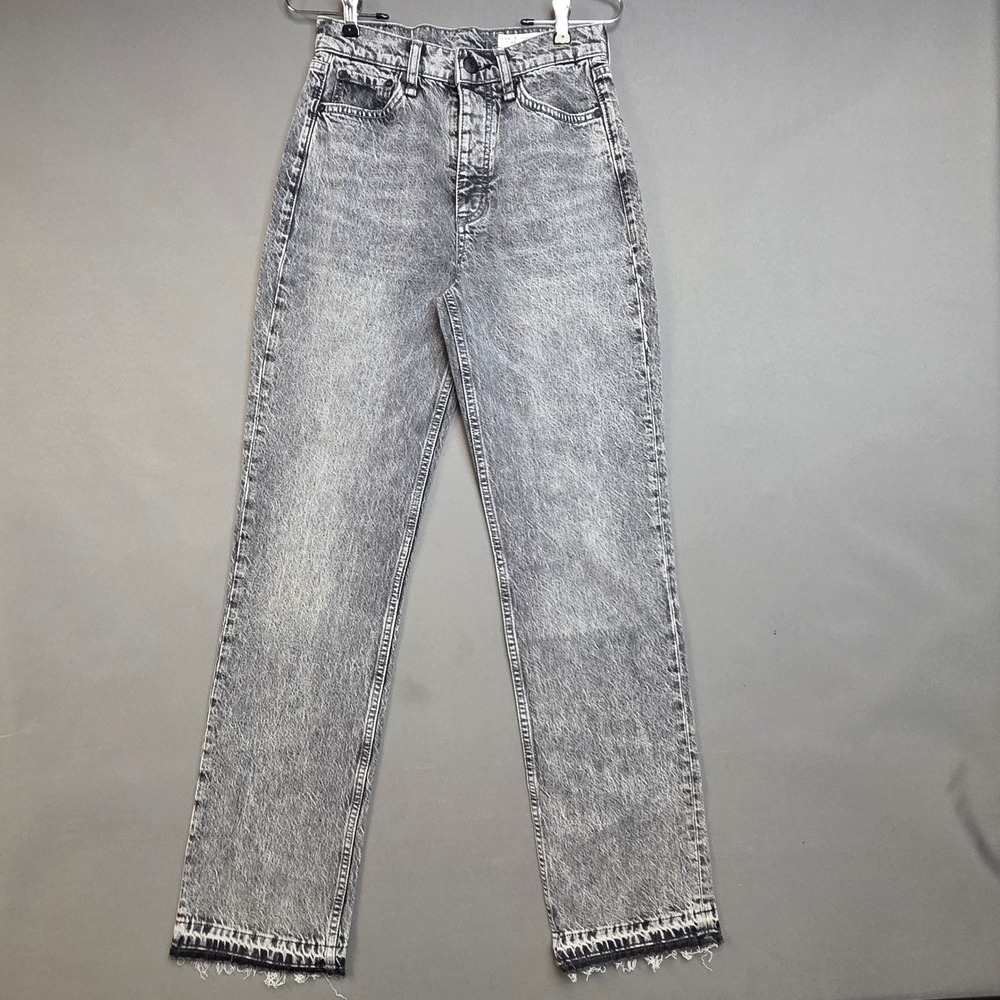 Rag & Bone Jeans Women's Alex High-Rise Straight Acid Wash Grey 25